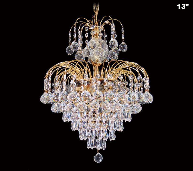 4718 Crystal Pendant Light (All Sizes) with Asfour Crystal Balls, Prismas & 14mm Beads - Chandelier