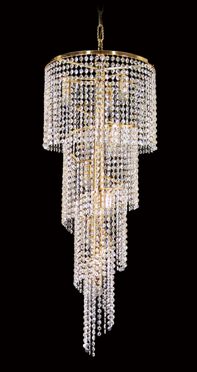 701 Crystal Pendant Light 16" 8 Light - Asfour Crystal 14mm Beads - Chandelier [701-16"-14mm]