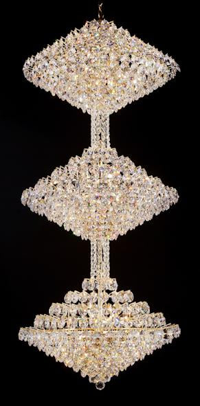 8033 Crystal Pendant Light - 27.5" 45 Light - Asfour Crystal Chandelier [8033-27.5"-1040-45mm-3LAYERS]