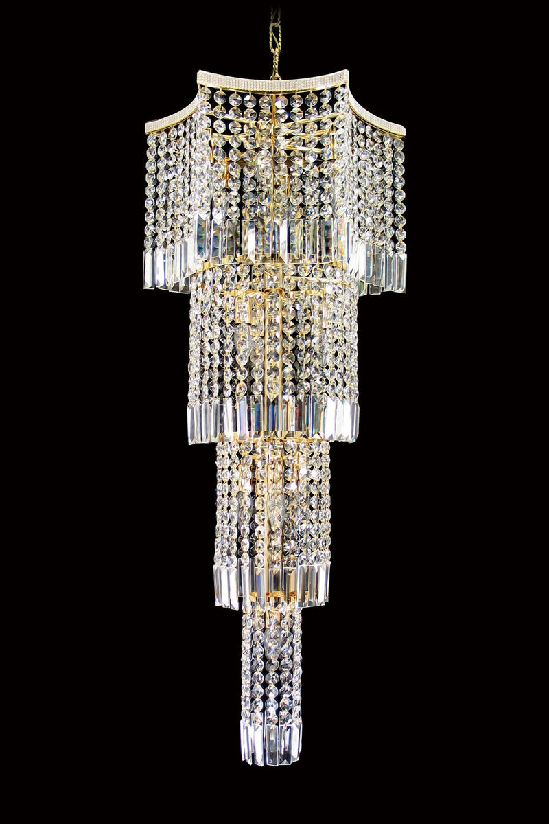 8081 Crystal Pendant Light 20" 13 Light Gold - Asfour Crystal Chandelier [8081-20"-22mm]