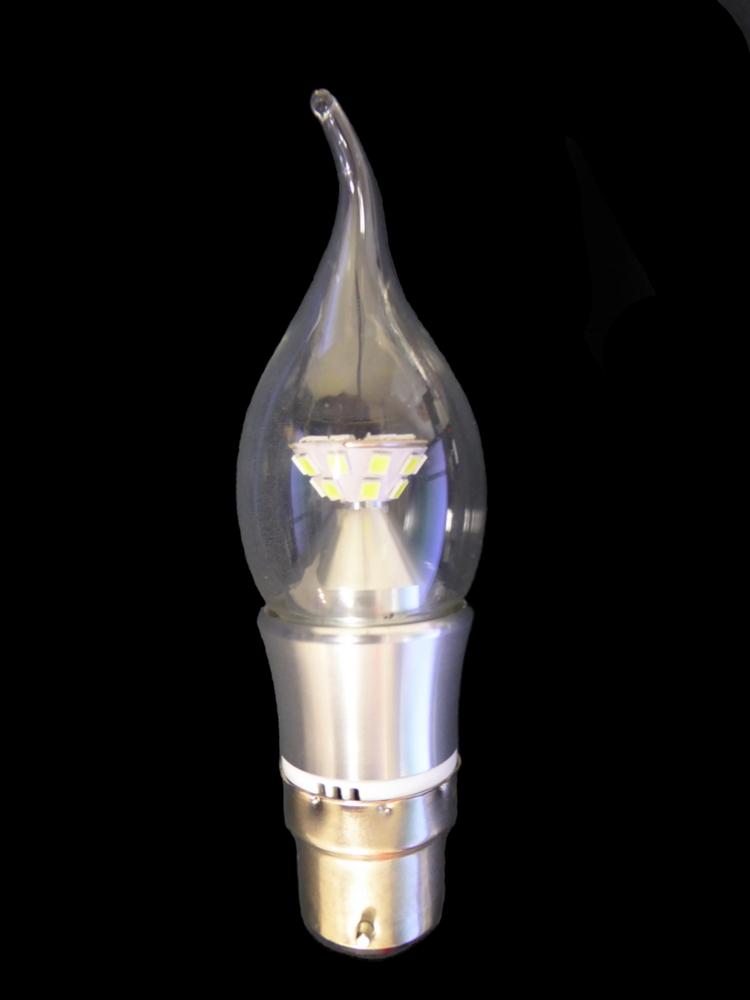 LED Flame Candle Bulb - 5W B22 Silver
