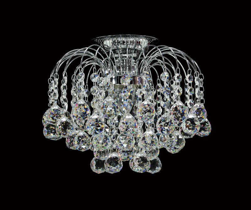 HLC 10" Crystal Batten Fix Ceiling Light (DIY) - Asfour Crystal Balls & 14mm Beads [HLC-10"-14-701]