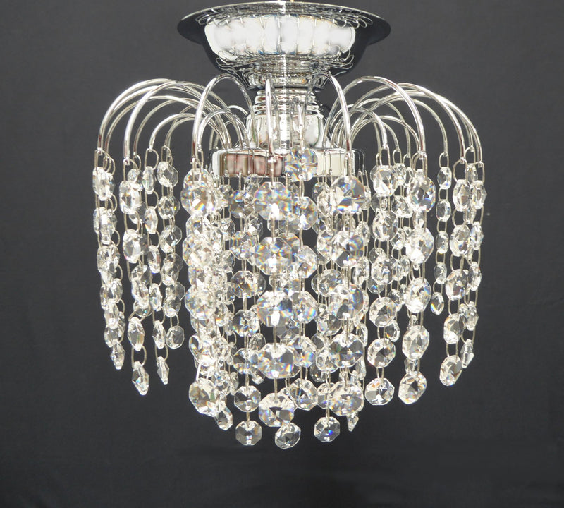 HLC 8" Crystal Batten Fix Ceiling Light (DIY) - Asfour Crystal 14mm Beads [HLC-8"-14]