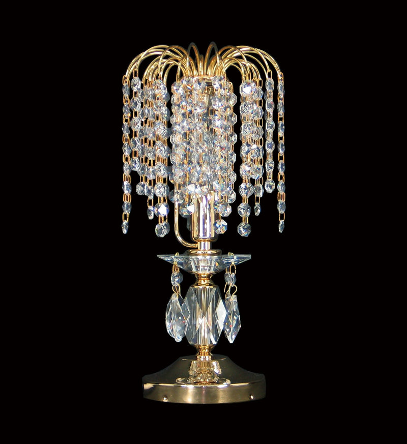 8004 Crystal Table Lamp - 7" 1 Light Gold - Asfour Crystal [T-8004-7"-1L-14mm]