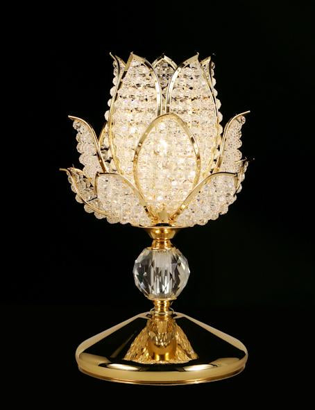916 Crystal Table Lamp - 7.5" 1 Light - Flower shaped - Asfour Crystal [T-916A-1L-S]