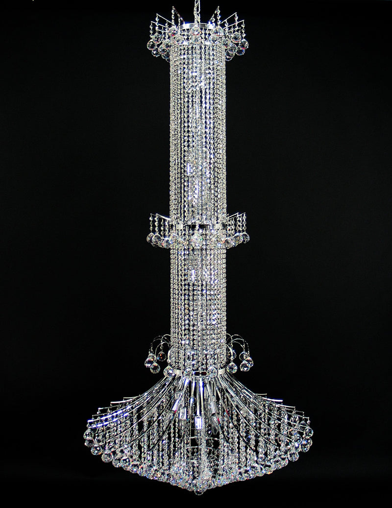 118 Crystal Pendant Light 38" 32 Light - Asfour Crystal Chandelier [118-1-38"-40mm]