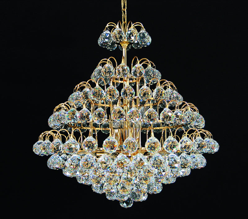 2851 Crystal Pendant Light - 21" 9 Light - Asfour Crystal 40mm ball - Chandelier [2851-21"-40mm]