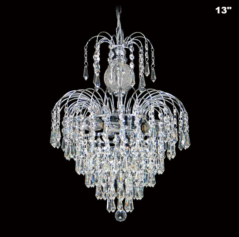 4718 Crystal Pendant Light (All Sizes) with Asfour Crystal Prismas & 14mm Beads - Chandelier
