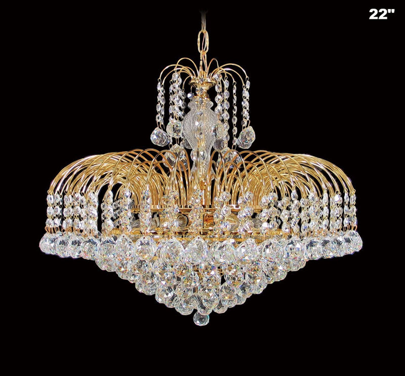 4718 Crystal Pendant Light (All Sizes) with Asfour Crystal Balls & 14mm Beads - Chandelier