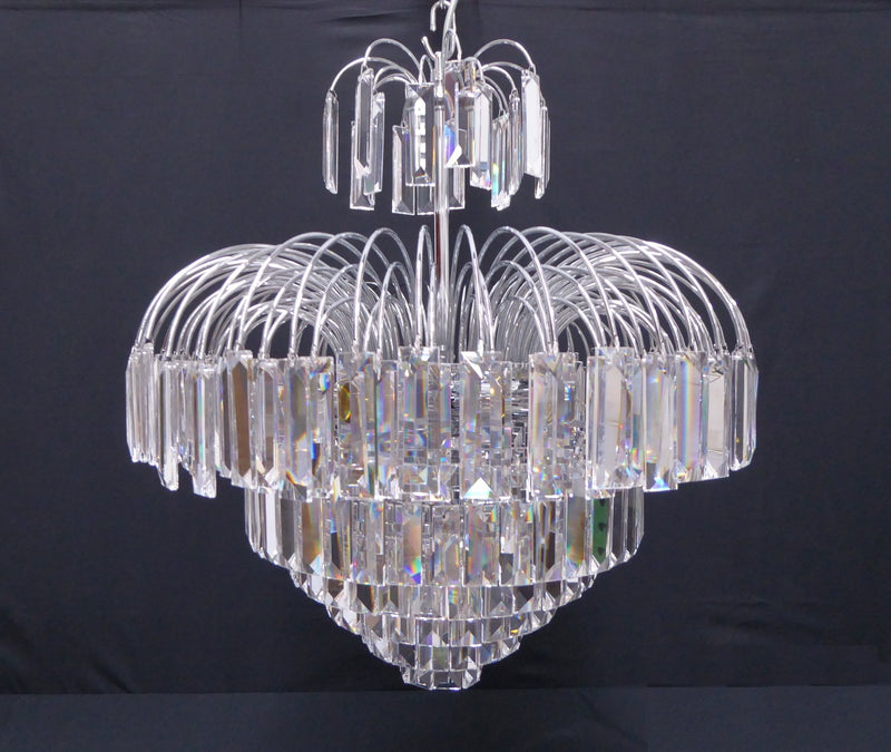 4718 Crystal Pendant Light - 22" 9 Lights - Asfour Crystal Penlogue Coffin Stone - Chandelier [4718-22"-610]