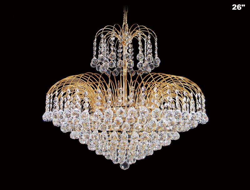 4718 Crystal Pendant Light (All Sizes) with Asfour Crystal Balls & 14mm Beads - Chandelier