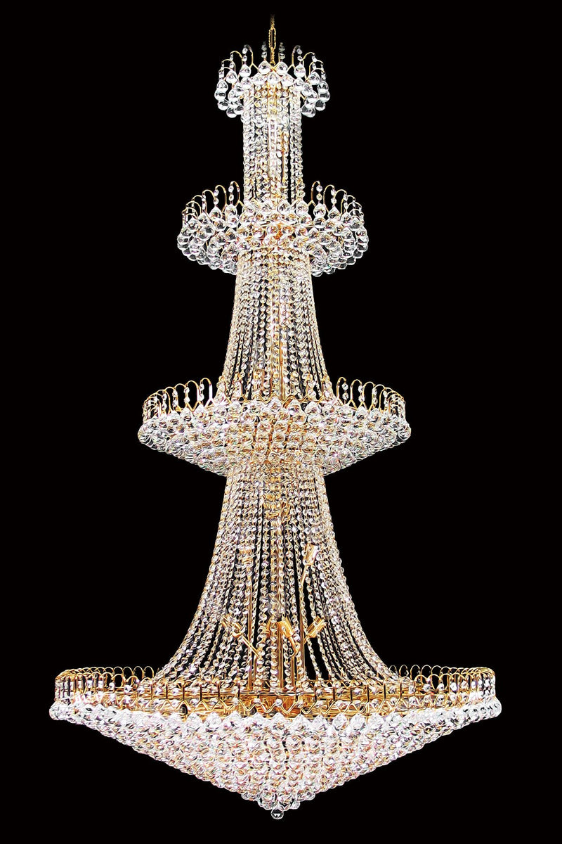 59701 Crystal Pendant Light - 39" 40 Light - Asfour Crystal Chandelier [59701-39"-30mm-3LAYERS]