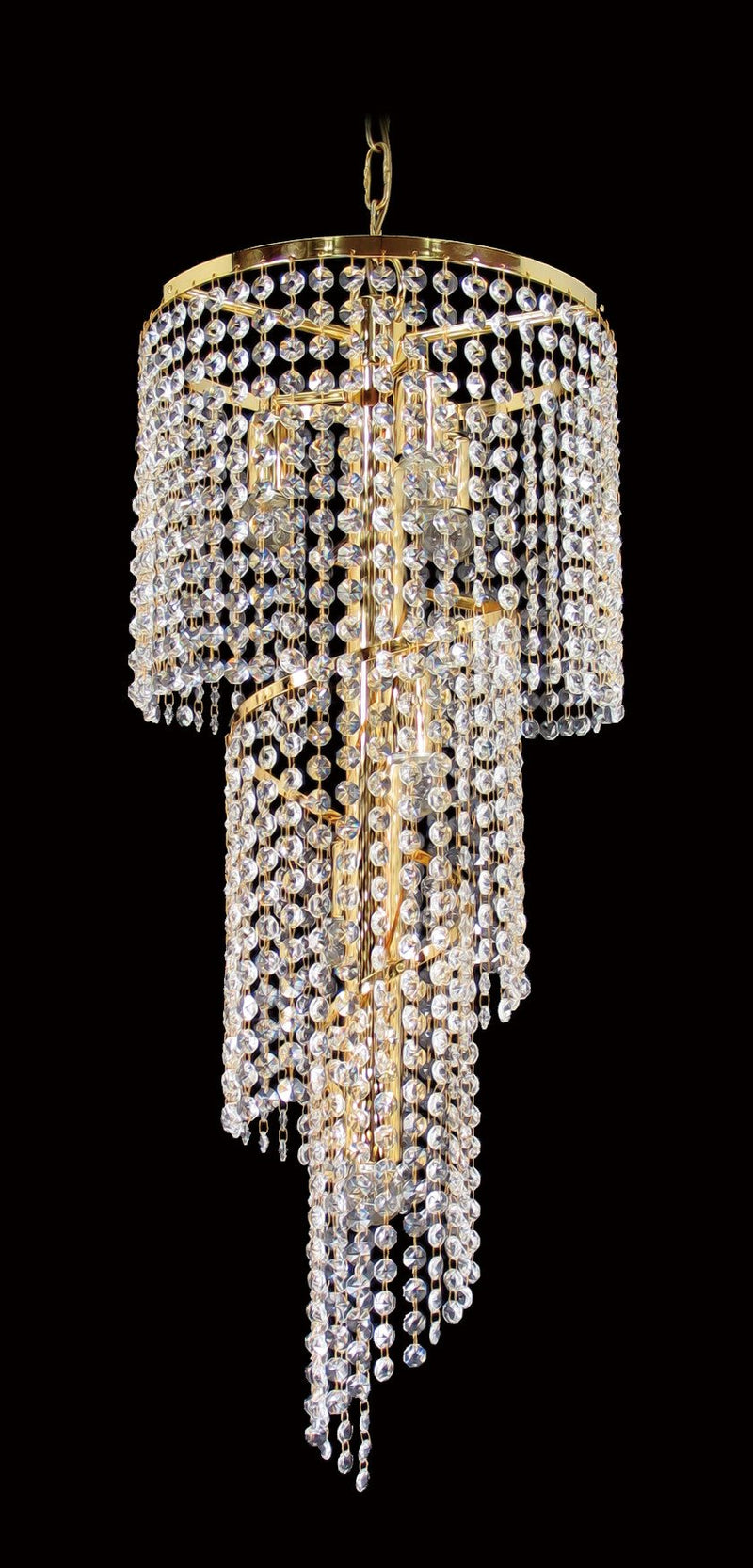 701 Crystal Pendant Light 12" 6 Light - Asfour Crystal 14mm Beads - Chandelier [701-12"-14mm]