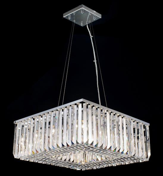 102 Crystal Pendant Light 23.5" Square 12 Light - Asfour Crystal Chandelier [C-102(SQ)-23.5"x23.5"-TR-96]
