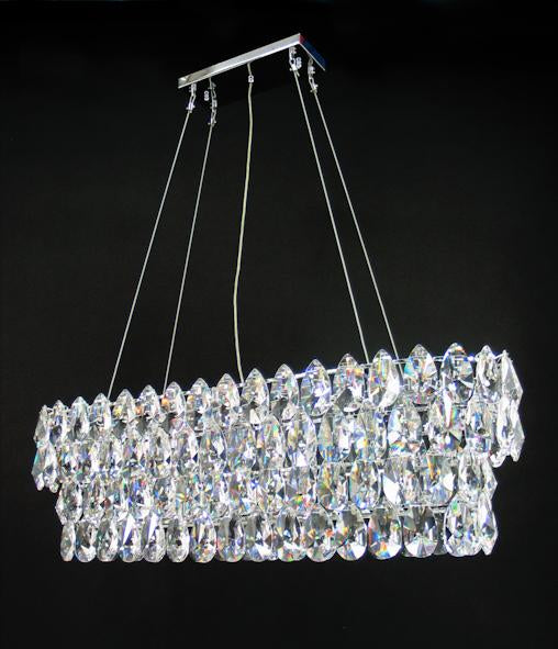 2015 Crystal Pendant Light 42" 12 Light - Asfour Crystal Chandelier [C-2015-42"x13"-873-148]