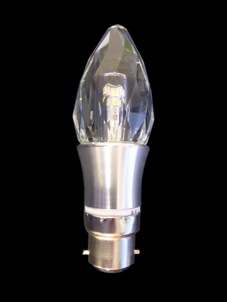 LED Crystal Candle Bulb - 5W B22 Silver