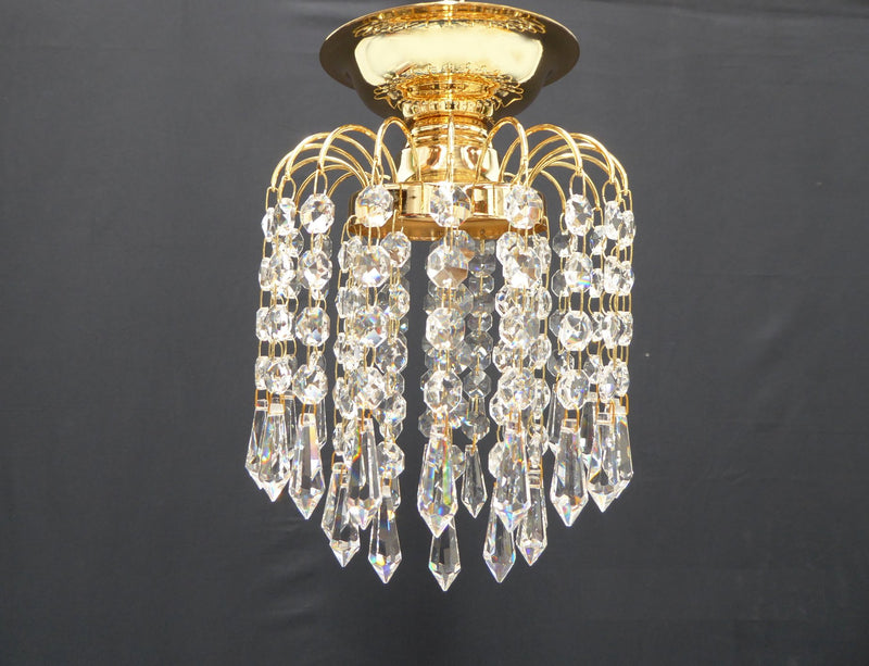 HLC 6" Crystal Batten Fix Ceiling Light (DIY) - Asfour Crystal Prismas & 14mm Beads [HLC-6"-14-401]