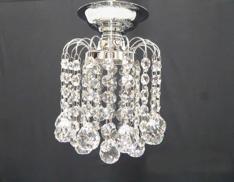 HLC 6" Crystal Batten Fix Ceiling Light (DIY) - Asfour Crystal Balls & 14mm Beads [HLC-6"-14-701]
