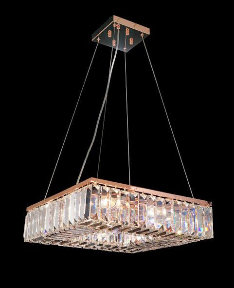 102 Crystal Pendant Light 18" Square 8 Light - Asfour Crystal Chandelier [S-102(610-4)-18"x18"-120]