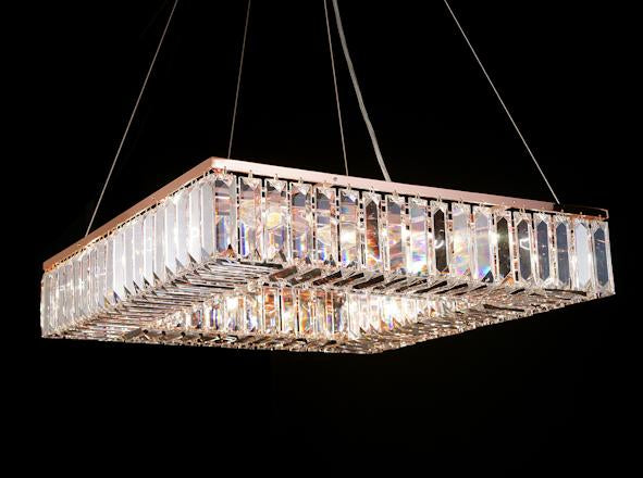 102 Crystal Pendant Light 24" Square 12 Light - Asfour Crystal Chandelier [S-102(610-4")-24"x24"-176]