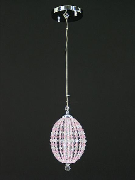 1146 Crystal Single Pendant Light - 6" Single Light - Pink Asfour Crystal [S-1146-1L PK]