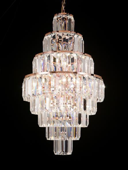 47 Crystal Pendant Light - 17" 18 Light - Asfour Crystal Chandelier [S-47-17"-610-180-8LAYERS]
