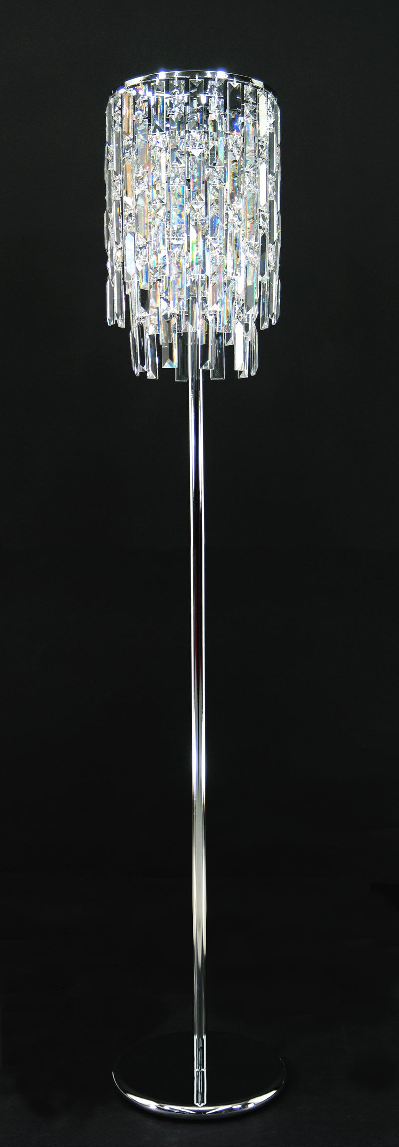 20610 Crystal Floor Lamp 10" 3 Light - Asfour Crystal [ST-20610-10"-3L]
