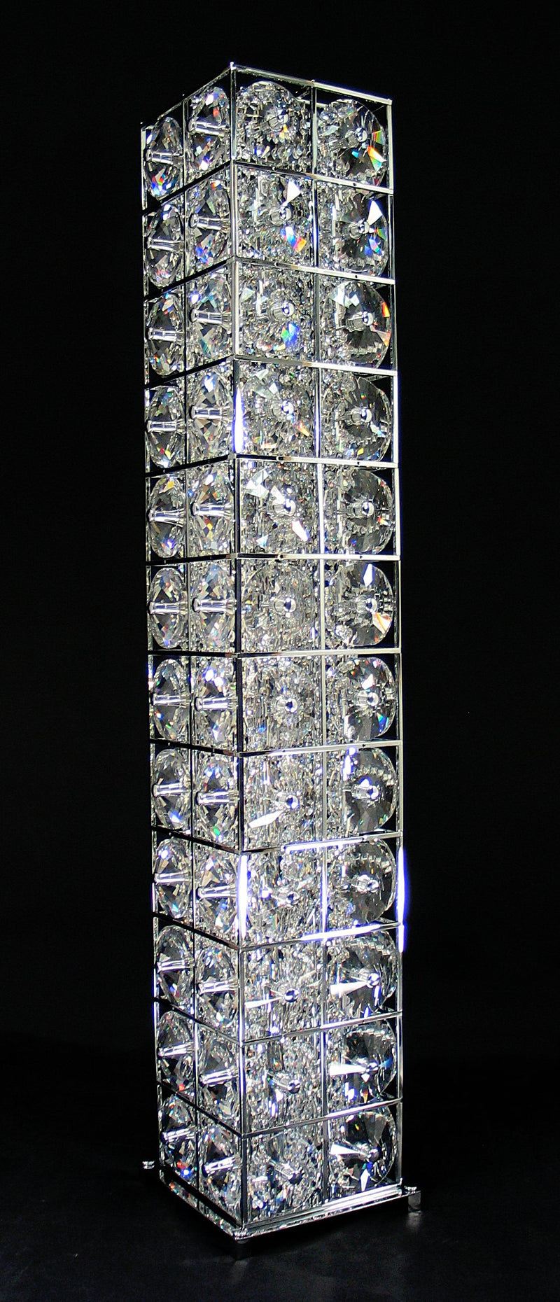 48 Crystal Floor Lamp - 9" Square 12 Light - Asfour Crystal [ST-48-9"x9"-1038-96]