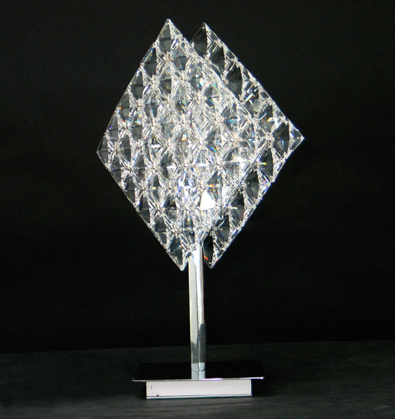 1081 Crystal Table Lamp - 10" 1 Light - Tile Patterned - Asfour Crystal [T-1081-1L-28mm-72]