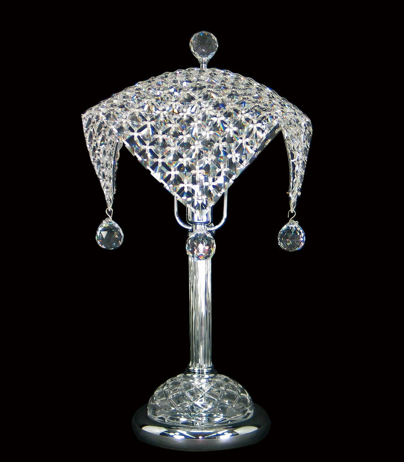 2024 Crystal Table Lamp - 11" 1 Light Chrome - Asfour Crystal [T-2024-B-1L-14-289]