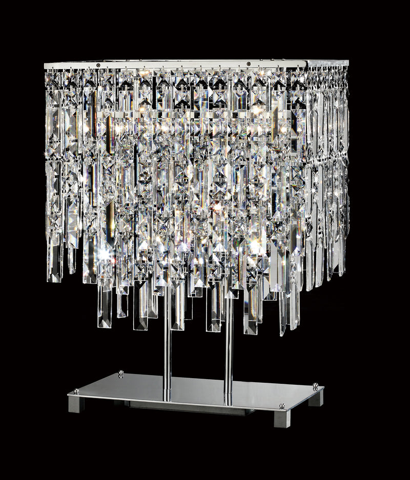 20610 Crystal Table Lamp - 16" Rectangle 3 Light - Asfour Crystal [T-20610-16"x9.5"-3L]
