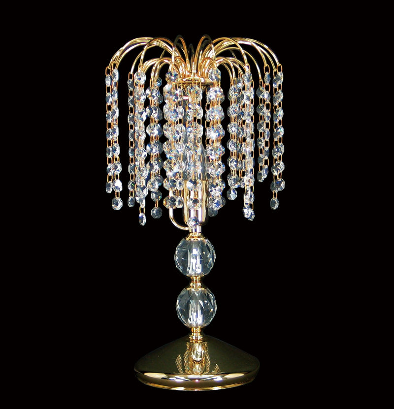 4718 Crystal Table Lamp - 8" 1 Light - Asfour Crystal 14mm Beads [T-4718-8"-14]