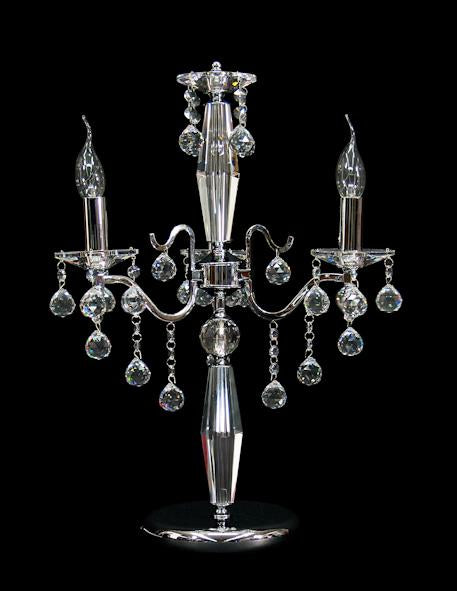6681 Crystal Table Lamp - 19" 3 Light - Asfour Crystal [T-6681-19"-3L-1038-701]