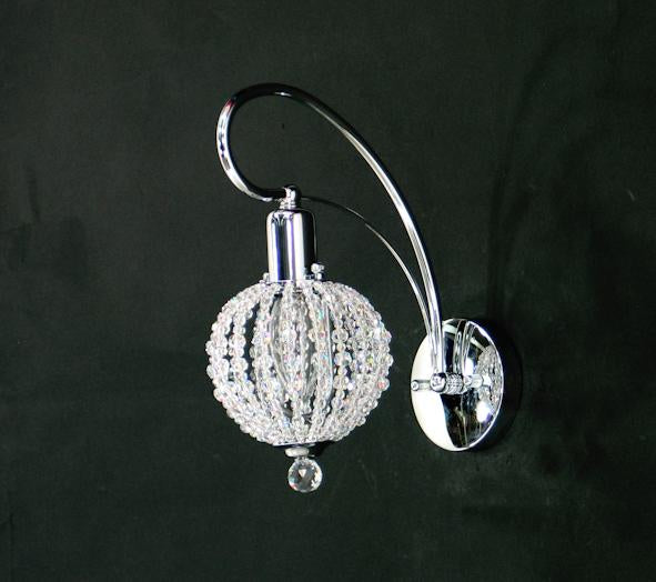 090 Crystal Wall Light - 5" 1 Light - White Asfour Crystal [W-090-1L+1145 WH]