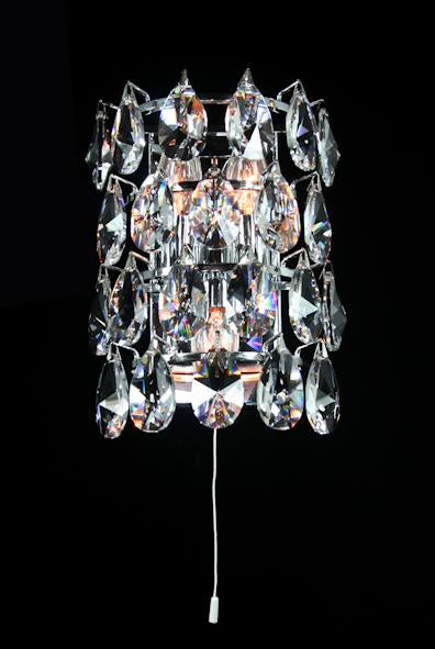 3015 Crystal Wall Light - 7" 3 Light - Asfour Crystal Pearshape [W-3015-3L-873-22]