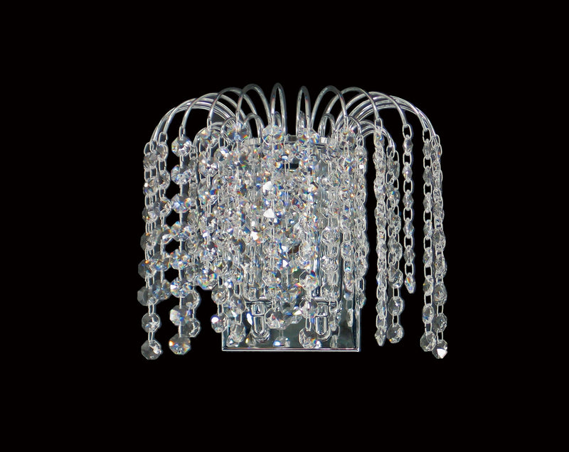 4718 Crystal Wall Light - 9" 2 Light - Asfour Crystal 14mm Beads [W-4718-2L-14mm]