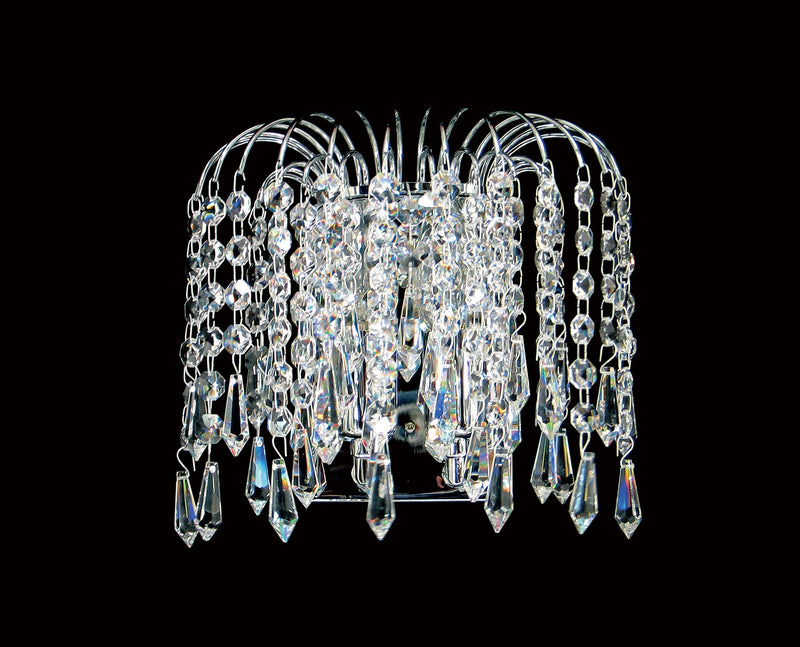 4718 Crystal Wall Light - 9" 2 Light - Asfour Crystal Prisma & 14mm Beads [W-4718-2L-14-401]