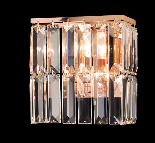 6200 Crystal Wall Light - 8" Rectangle 2 Light - Asfour Crystal [W-6200(610-4)-2L-24]