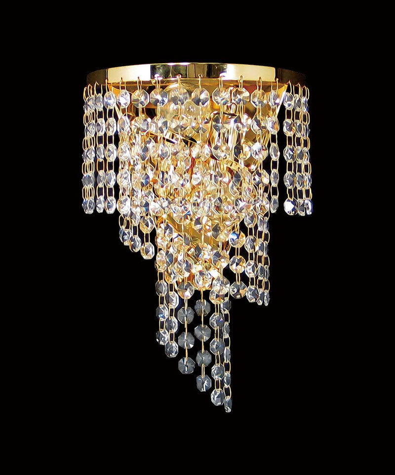 701 Crystal Wall Light - 7.5" 2 Light - Asfour Crystal 14mm Beads [W-701-2L-14mm]