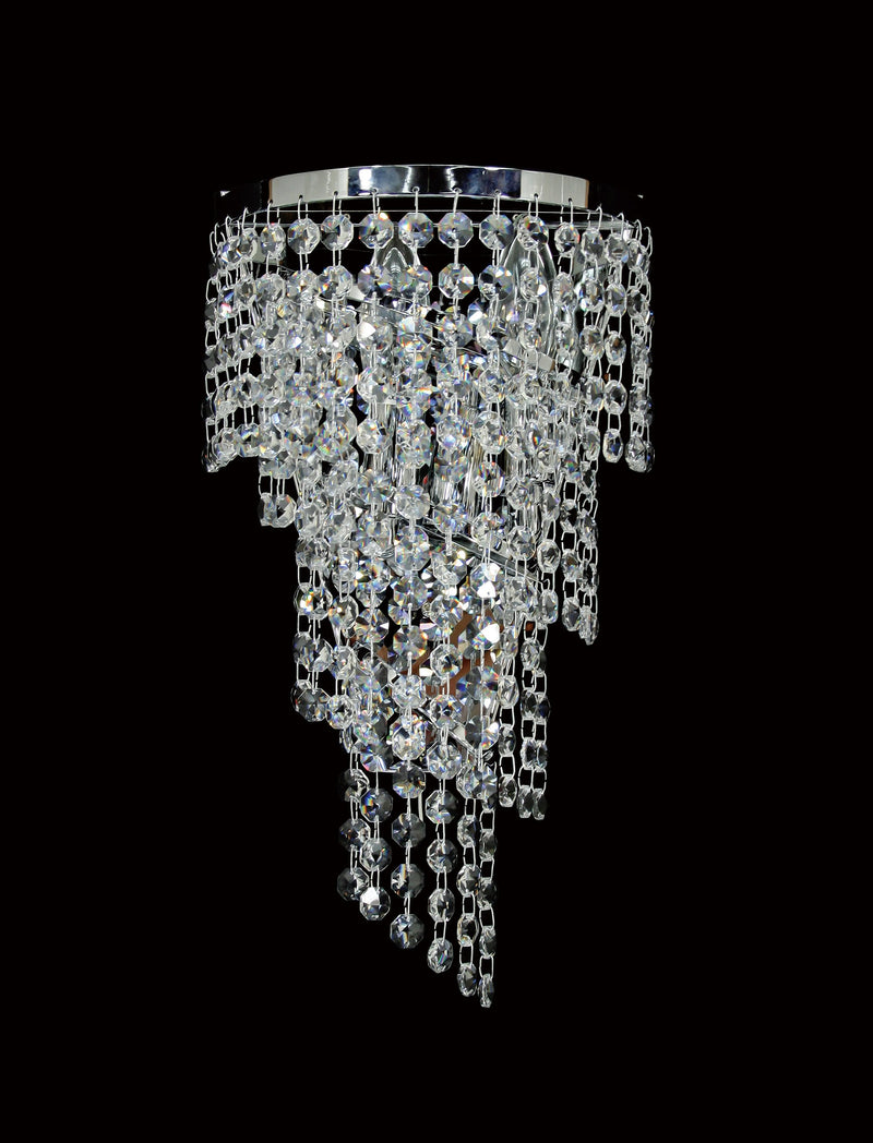 701 Crystal Wall Light - 7.5" 3 Light - Asfour Crystal 14mm Beads [W-701-3L-14mm]