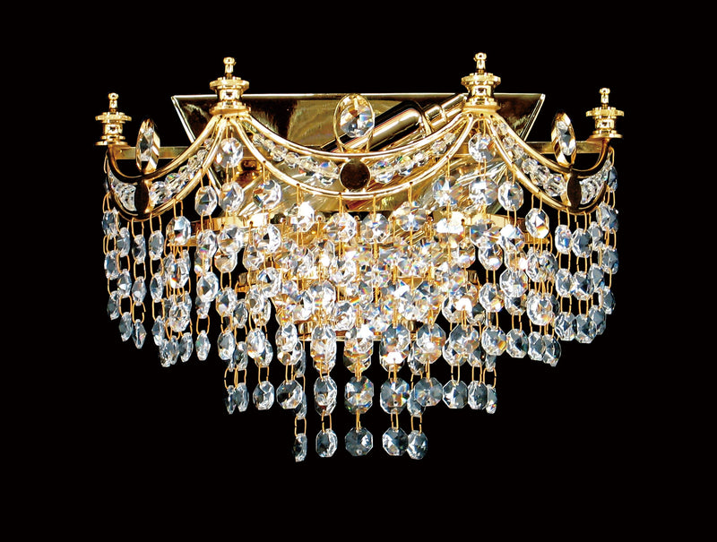 702 Crystal Wall Light - 10.5" 2 Light - Asfour Crystal 14mm Beads [W-702-2L-14mm]
